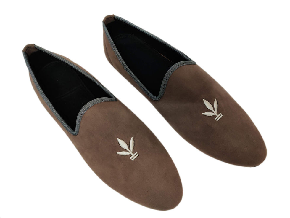 Thumbnail: Casual Shoes Grey Color Velvet Loafers for Men & Boys UK 7-UK 10 (5001)