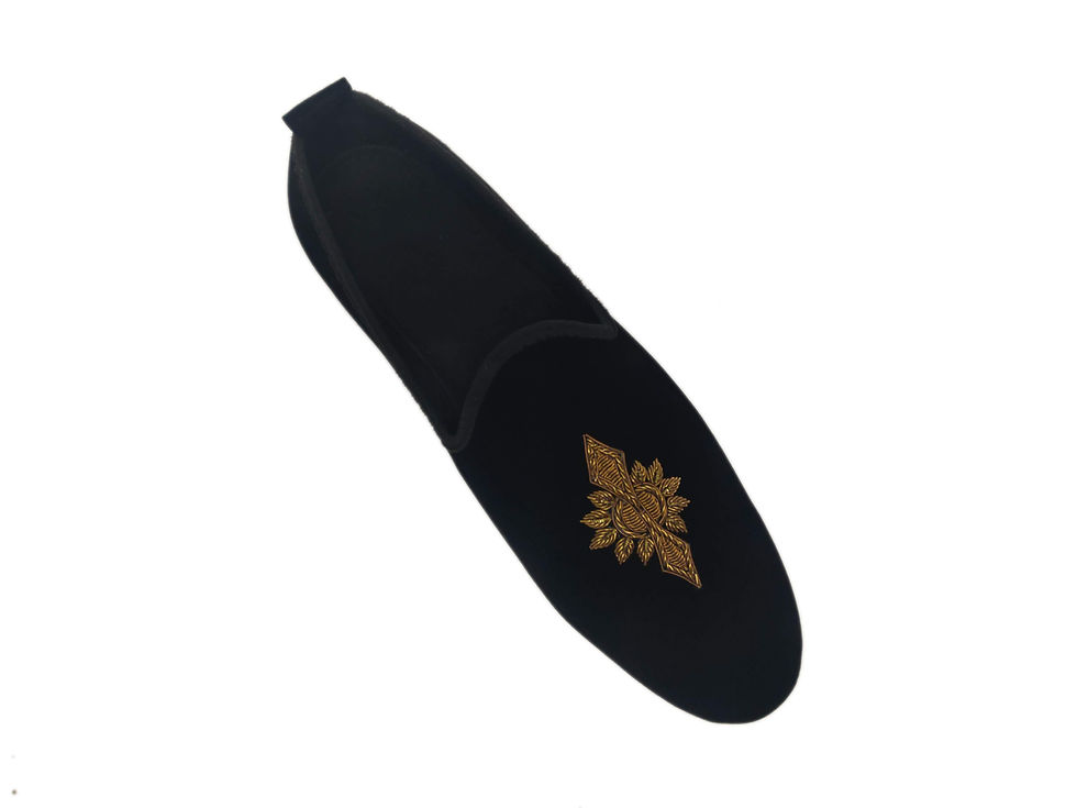 Thumbnail: Black Color Hand Embroidery Shoes For Men & Boys Customizable 7001