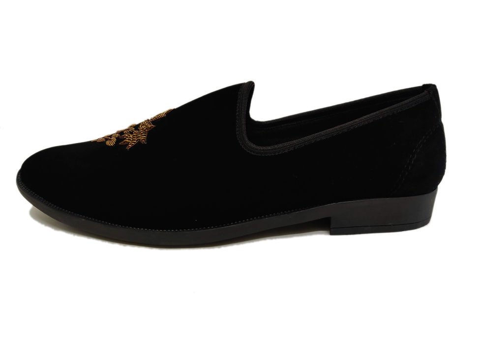 Thumbnail: Antik Gold Hand Embroidery Customizable Shoes For Men 6001