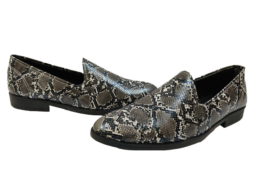 Thumbnail: Snake Skin Rexine Artificial Leather Shoes for Men