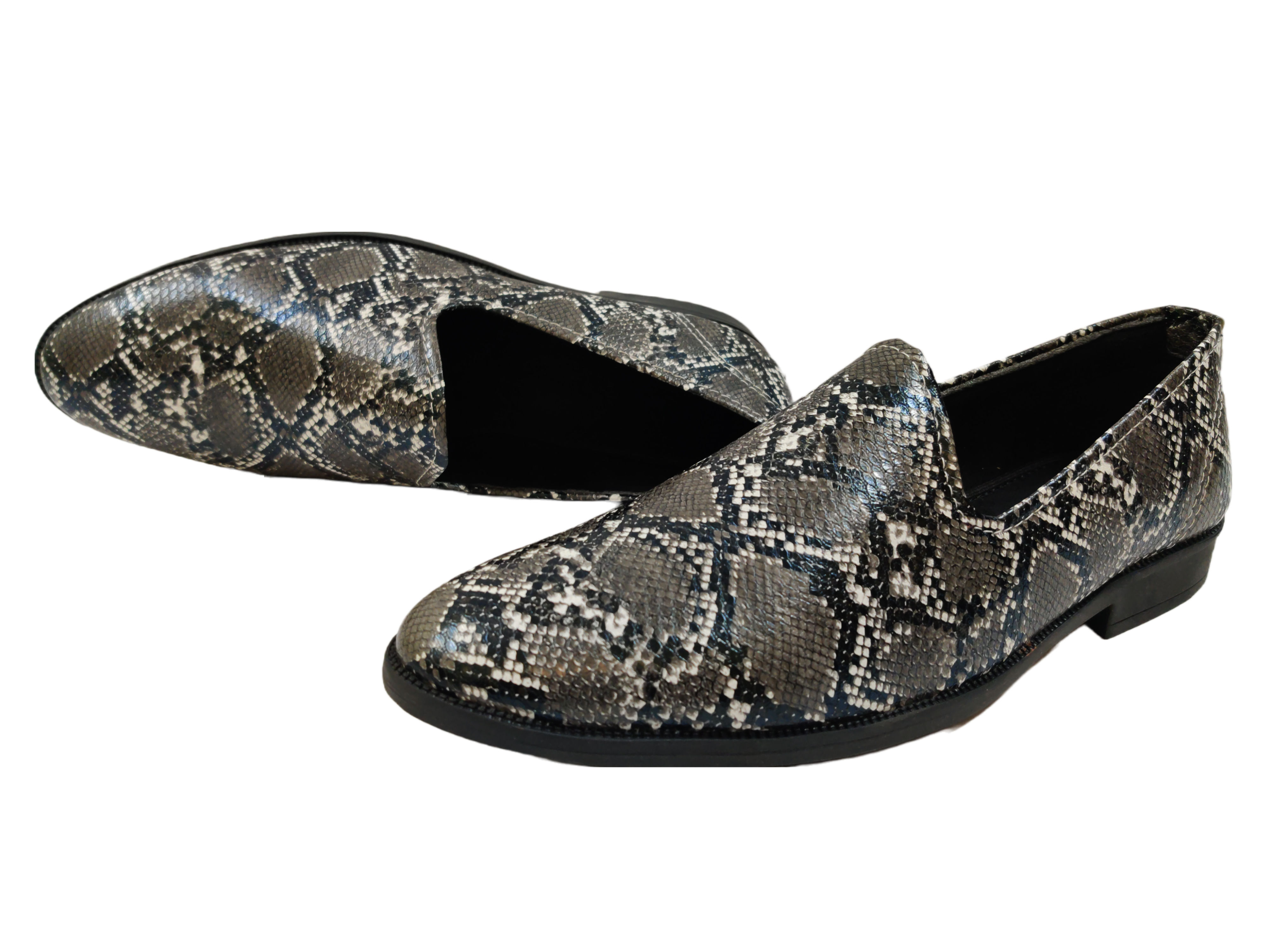 Snake Skin Rexine Artificial Leather Shoes for Men
