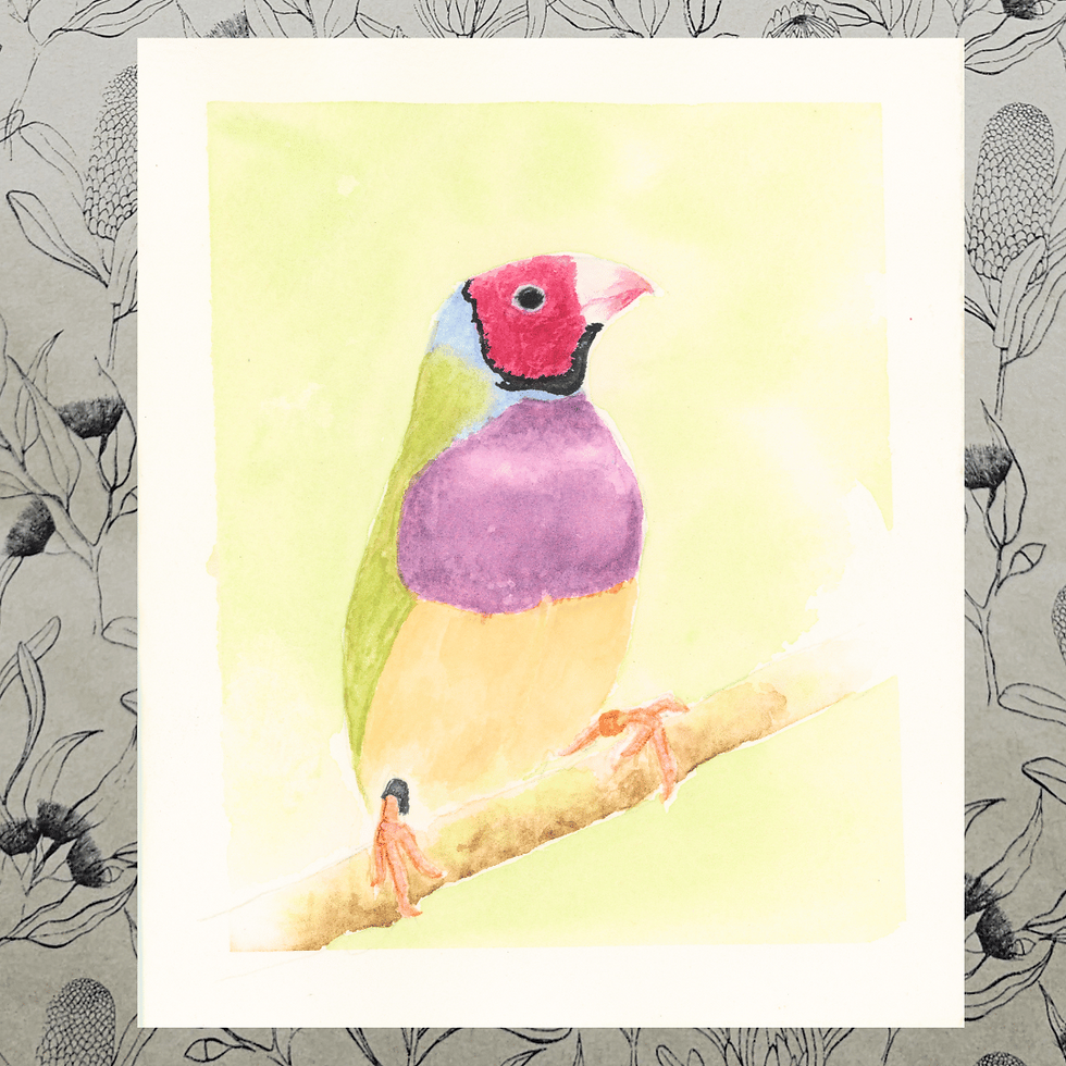 A6 Watercolour card with torn edges