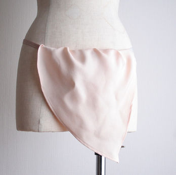 A pale-pink round loincloth made from silk fabric of a vintage kimono