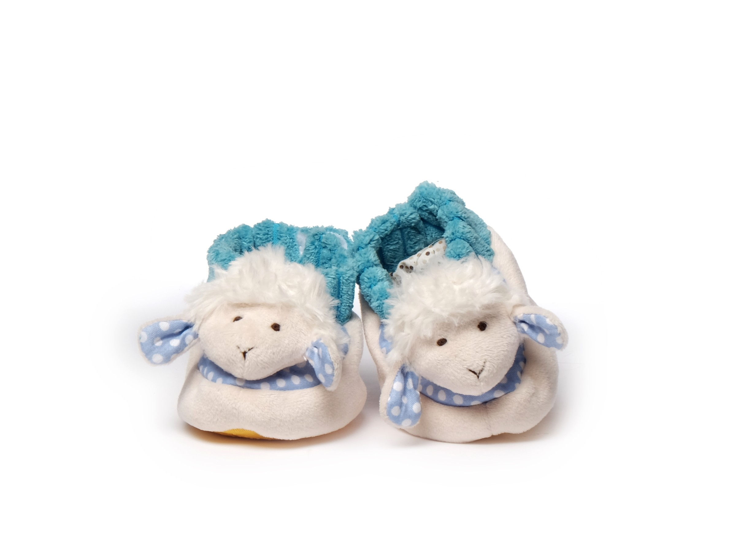 Chaussons Peluche bébé MOUTON bleu