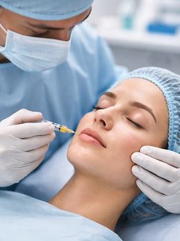Image de femme montrant un Micro-Lipofilling Visage