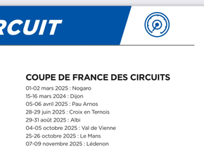Coupe de France des Circuits 2025: Le calendrier dévoilé