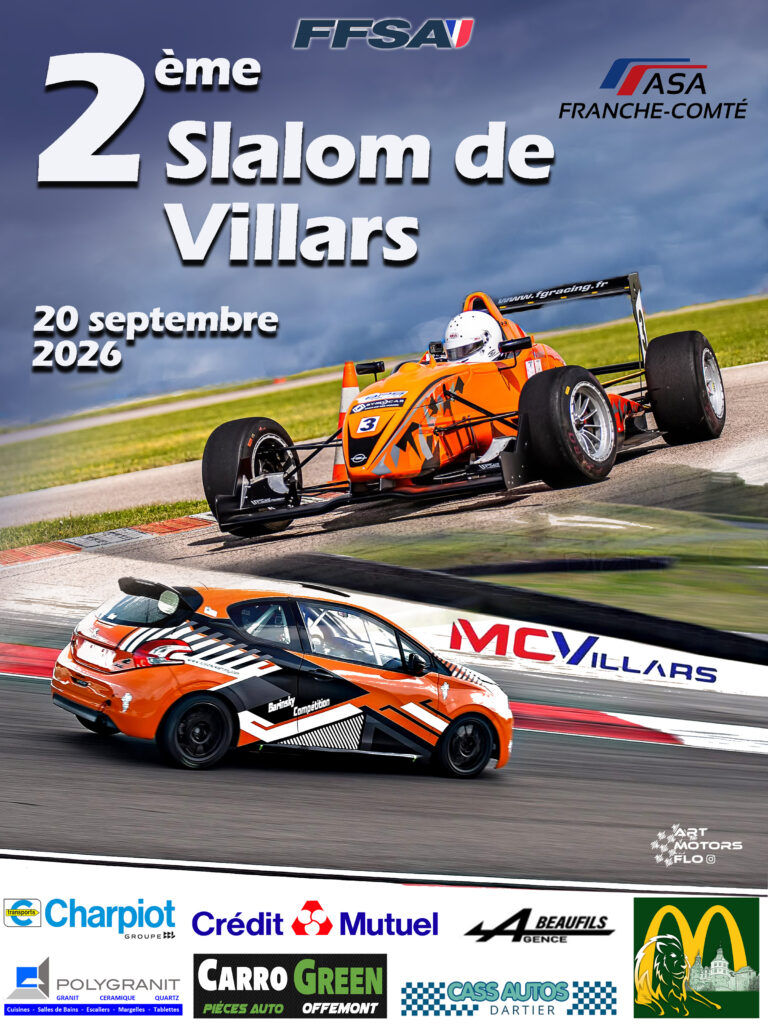 Affiche officielle du 2e Slalom de Villars 2026 - ASA Franche-Comté