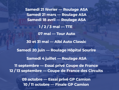 Calendrier 2026 : une saison riche et ambitieuse pour l’ASA Circuit d’Albi