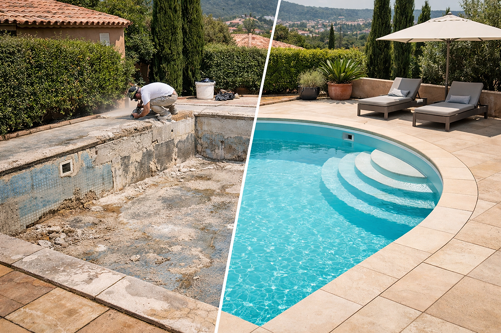 Transformer une piscine béton en polyester dans le Var