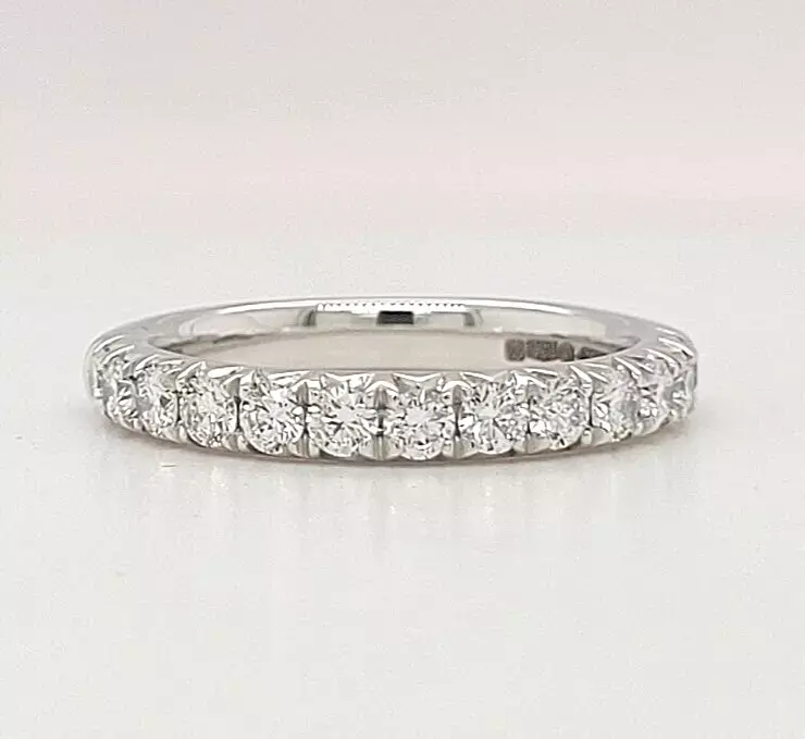 0.75ct LAB GROWN Diamond & Platinum Eternity/Wedding Ring 5.7g Size M RRP £2995