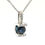 Thumbnail: Sapphire Diamond & 9ct White Gold Pendant on a 9ct White Gold Chain