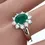 Thumbnail: 1.27ct Emerald & Diamond Ring 18ct White Gold 6.3g size M -UK Hallmark RRP £3895