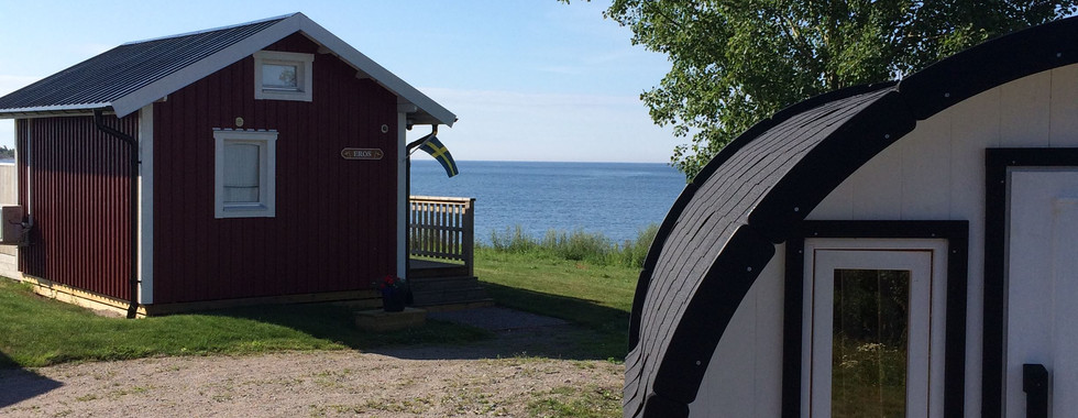 En av stugorna i Hasslö Stugby