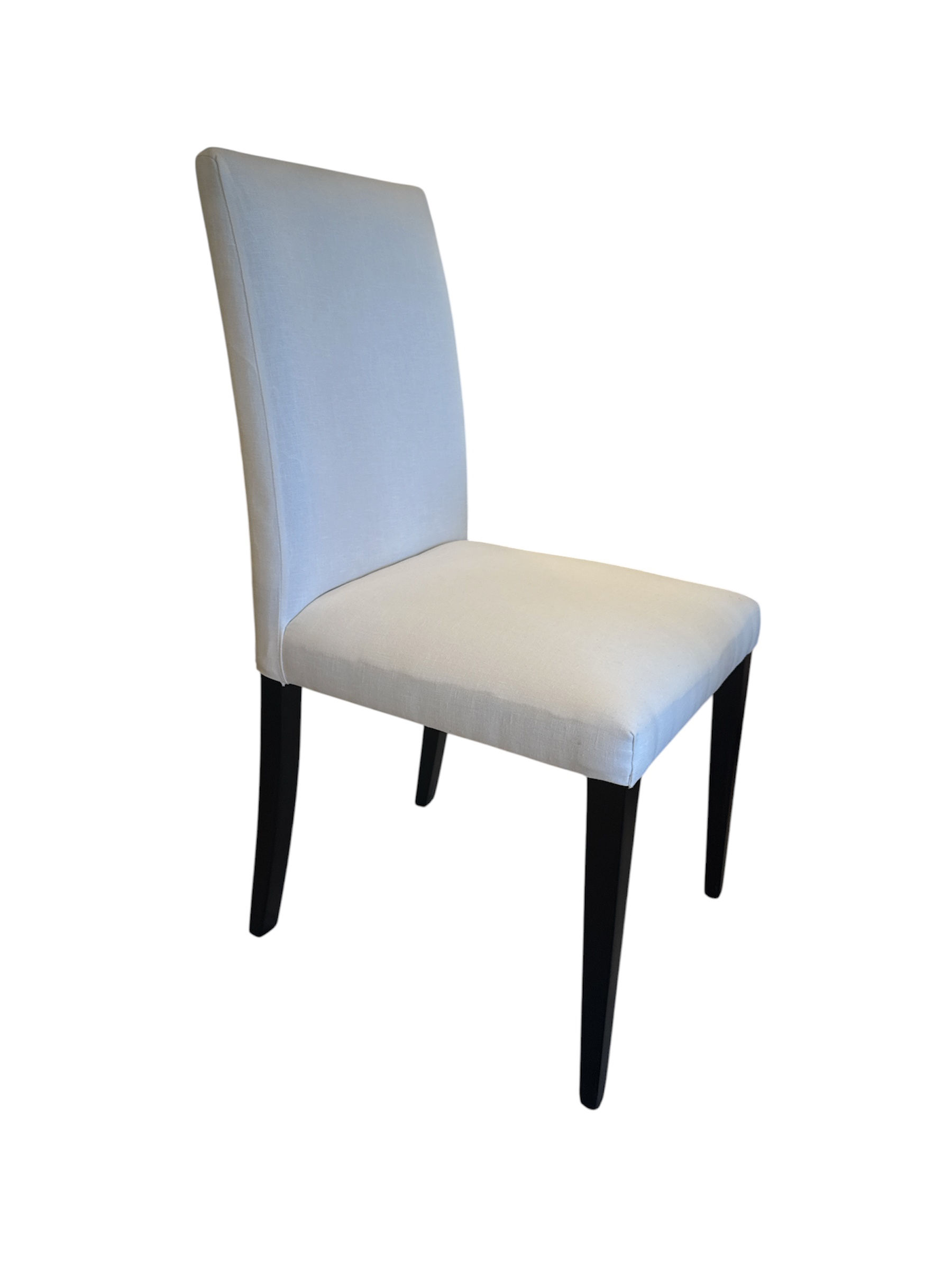 White fabric chair- Wood sapele 