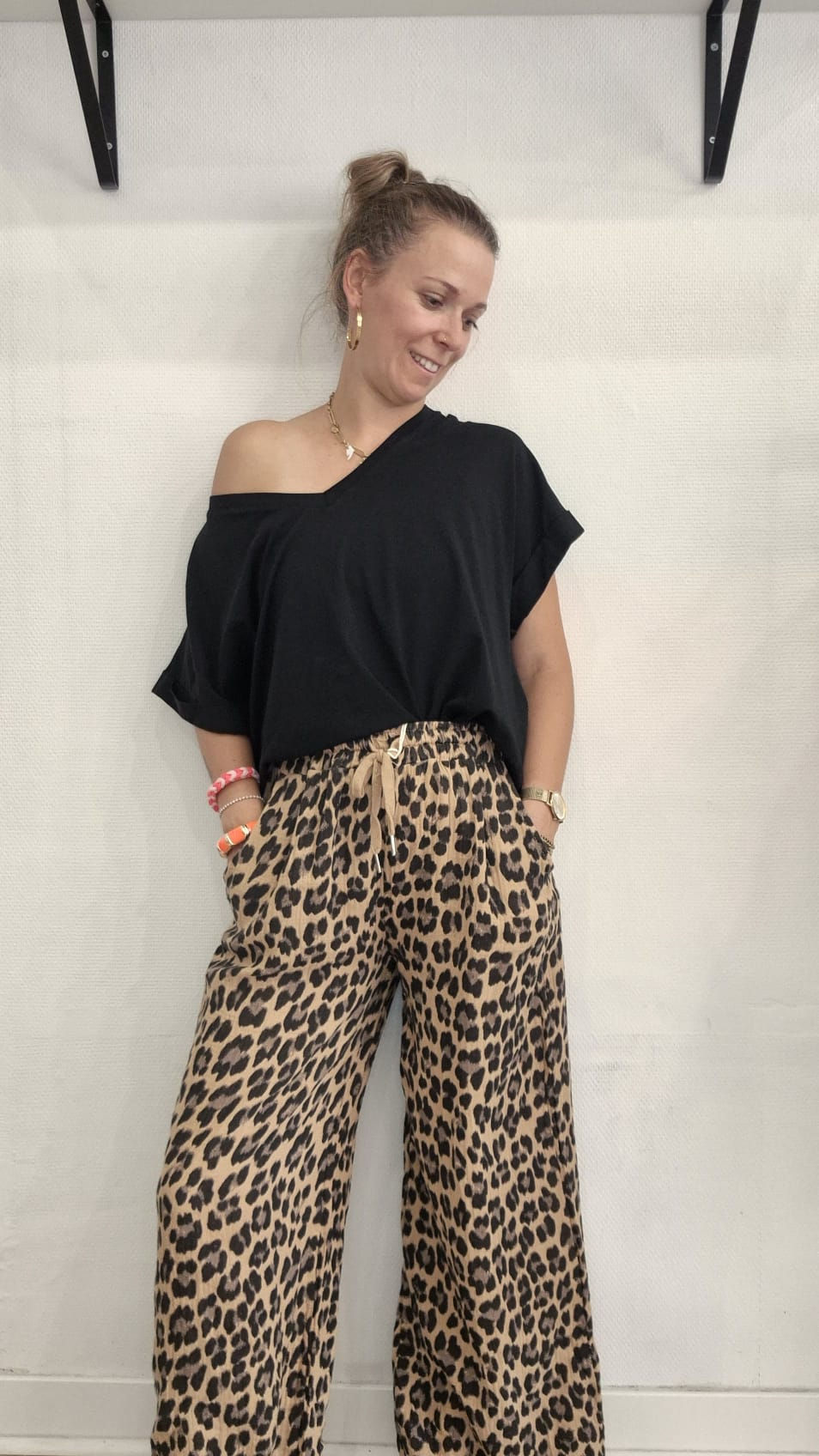 Miniature : pantalon taille élastique coton femme