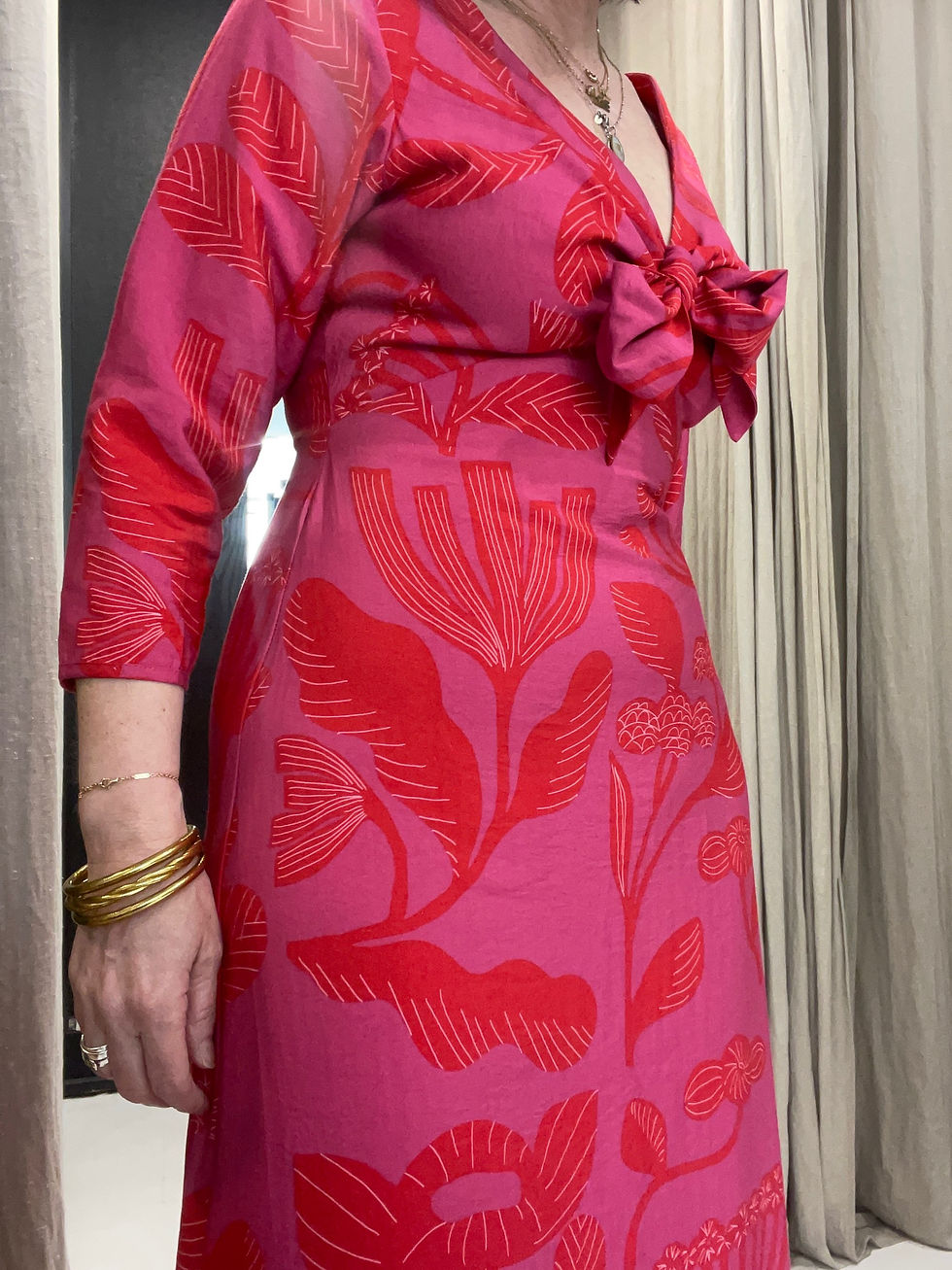 Miniature : ROBE LONGUE ROSE FLEURS ROUGES - COMPANIA FANTASTICA