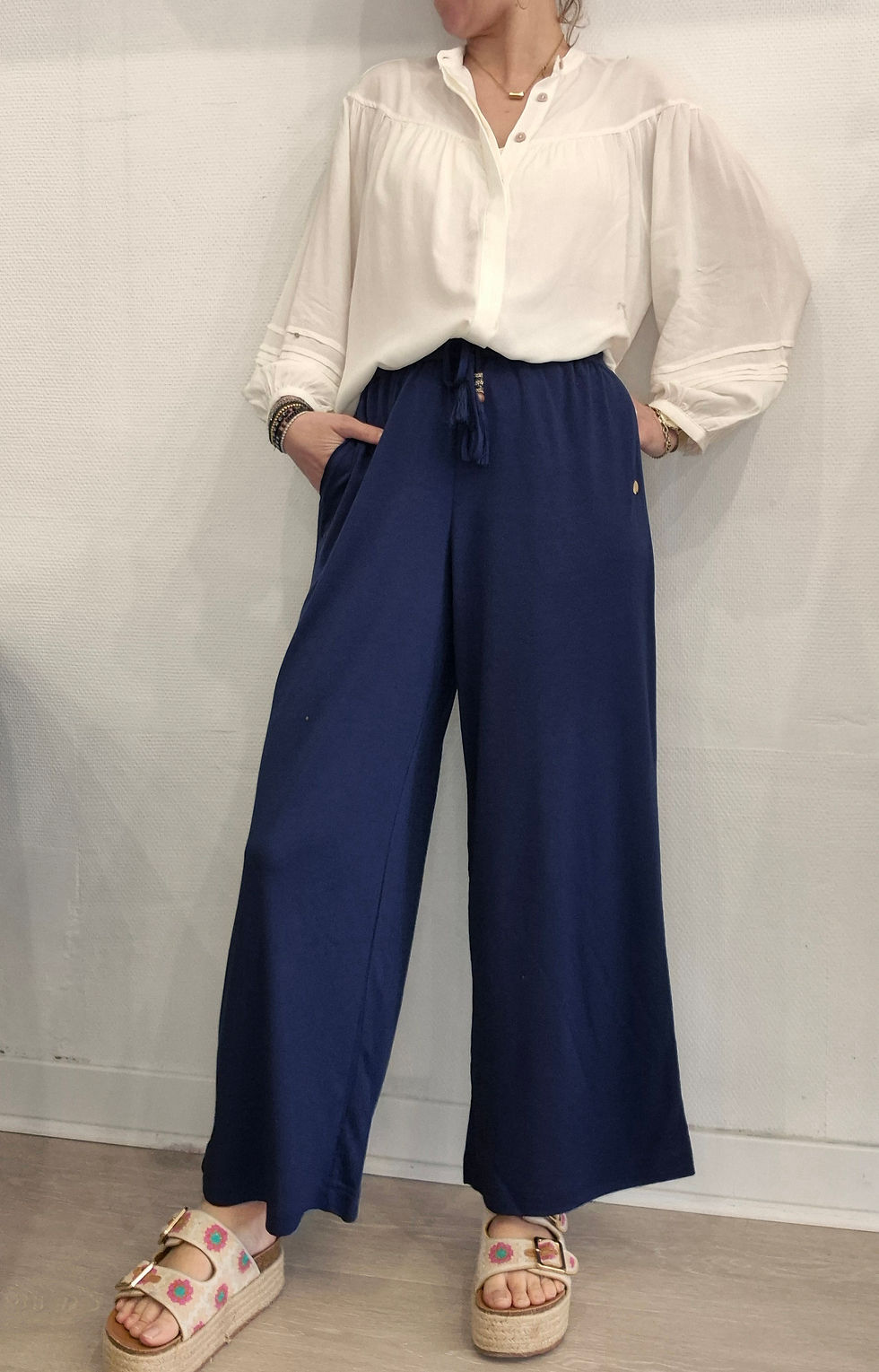 Pantalon fluide coupe droite large femme LOLA ESPELETA