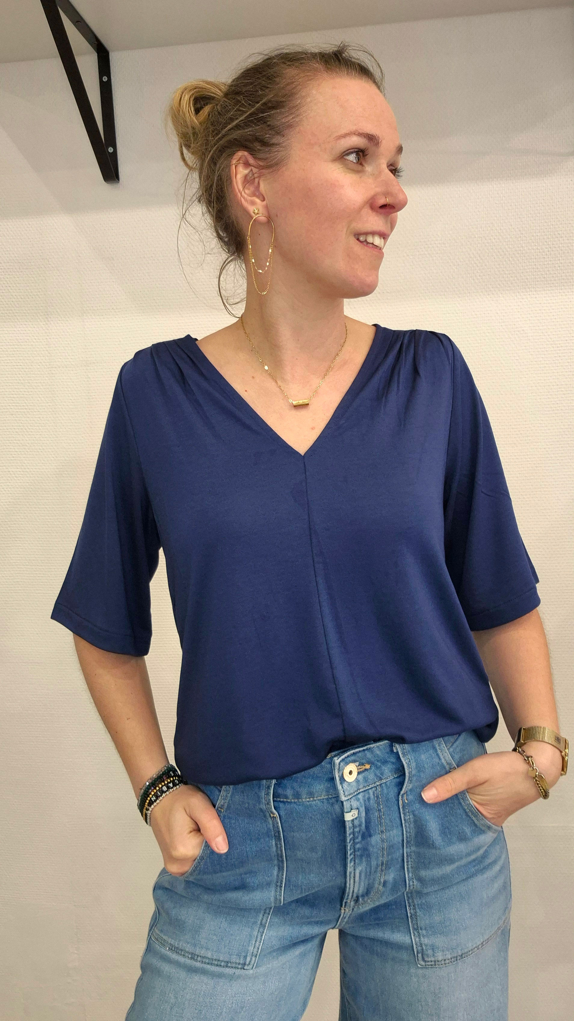 Top JEZUR Lola Espeleta col V devant et dos