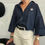 Miniature : Blouse en denim bleu brut  style casual chic.