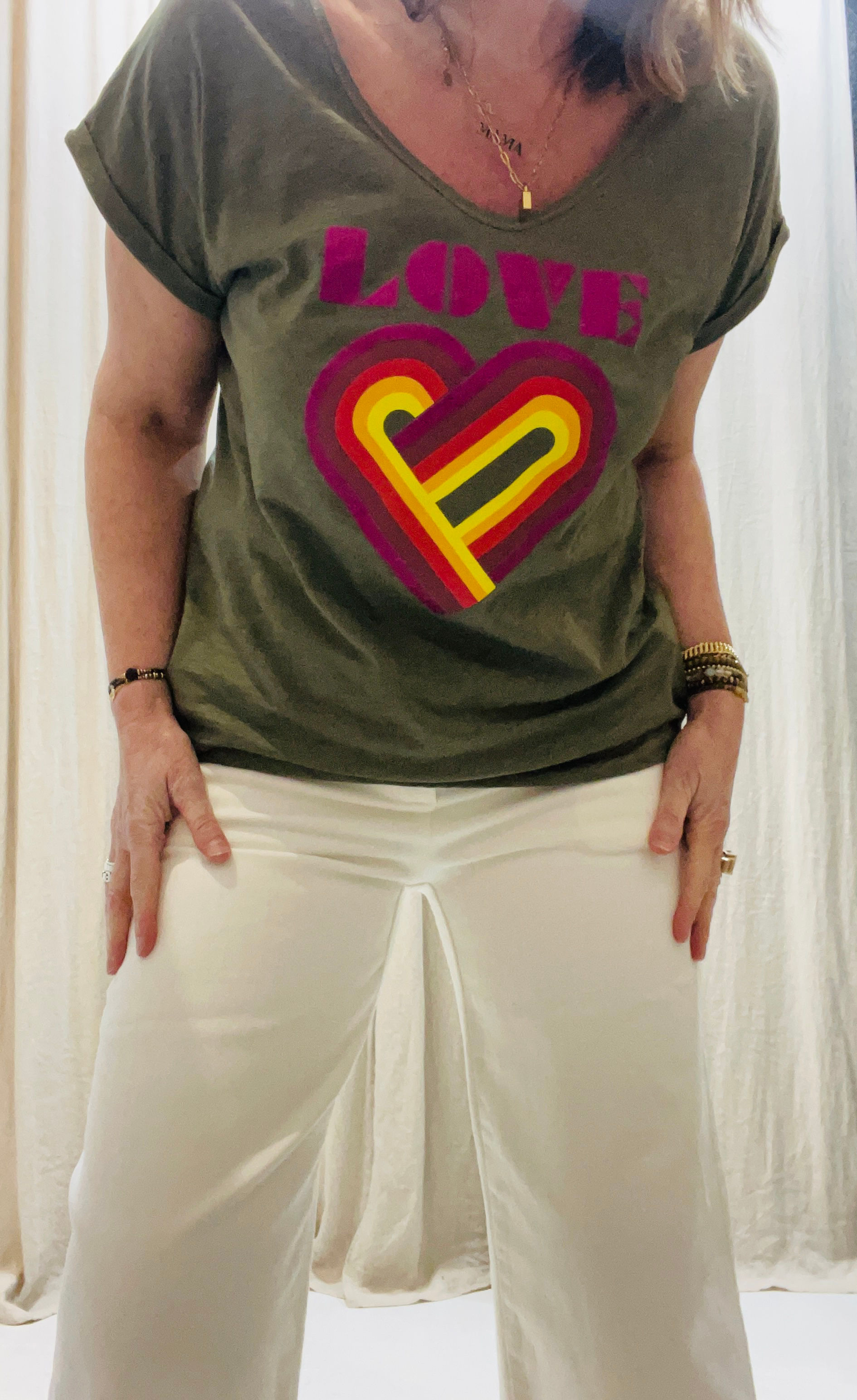 t-shirt KAREN My Hello Joy kaki col V