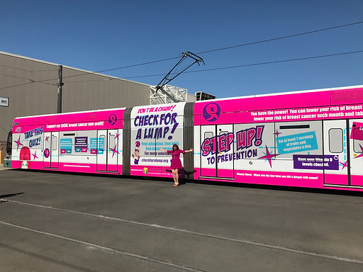 Arizona Oncology, Susan Nunez, Blue Media and Valley Metro donated our pink train!