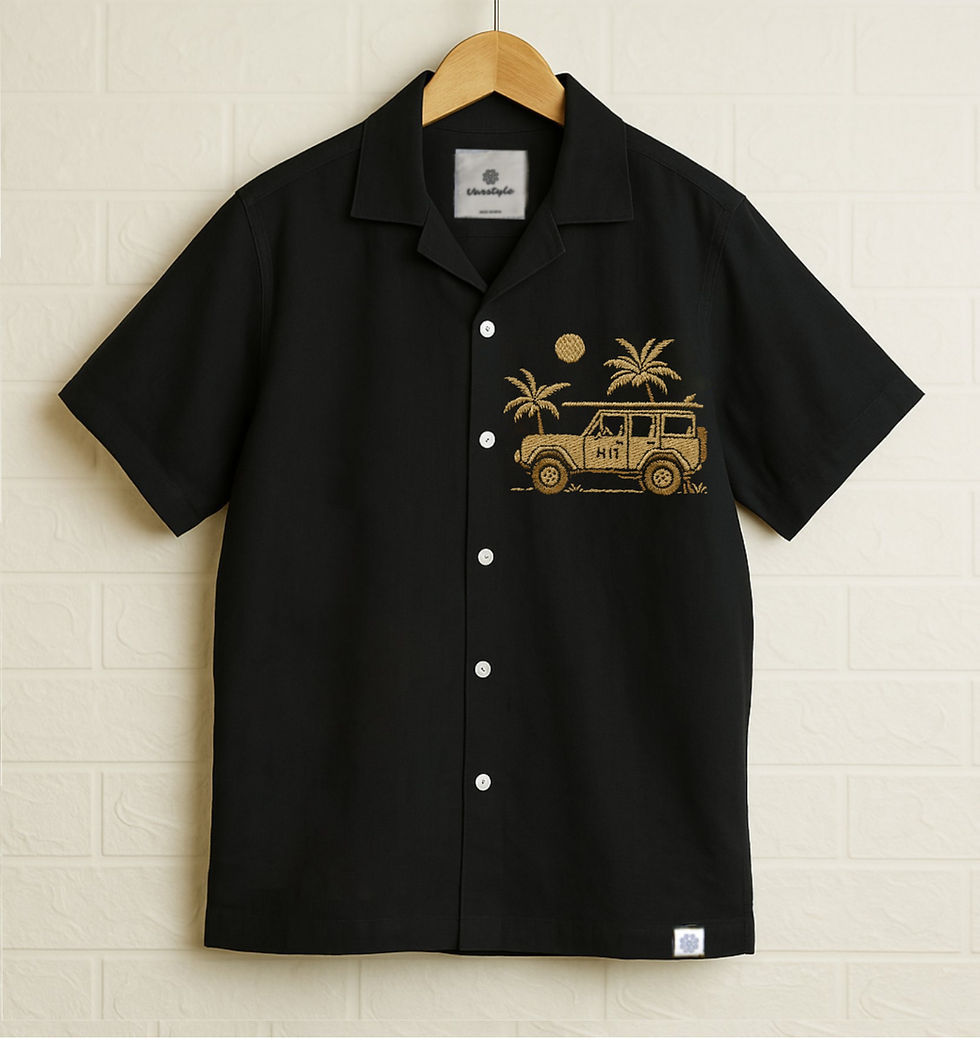 black linen camp collar shirt