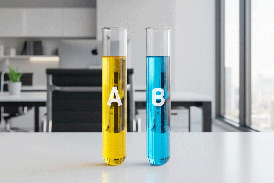 Test tubes labelled A and B