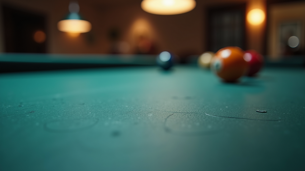 Close-up view of slate surface on a pool table