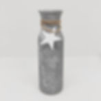 Jarrón de cristal gris con efecto degradado y estrella blanca.