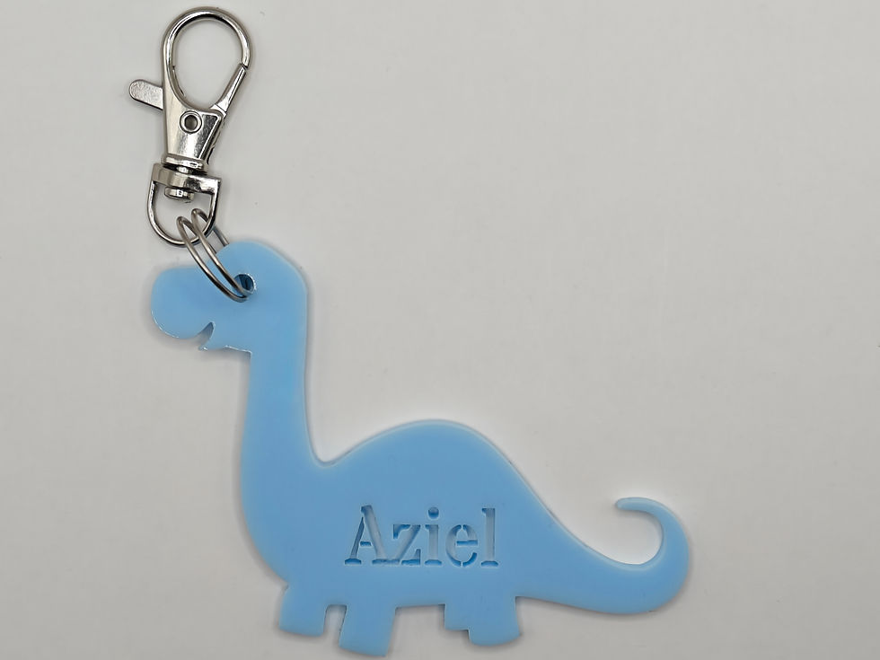 Thumbnail: Personalised Acrylic Dinosaur Bag Tag