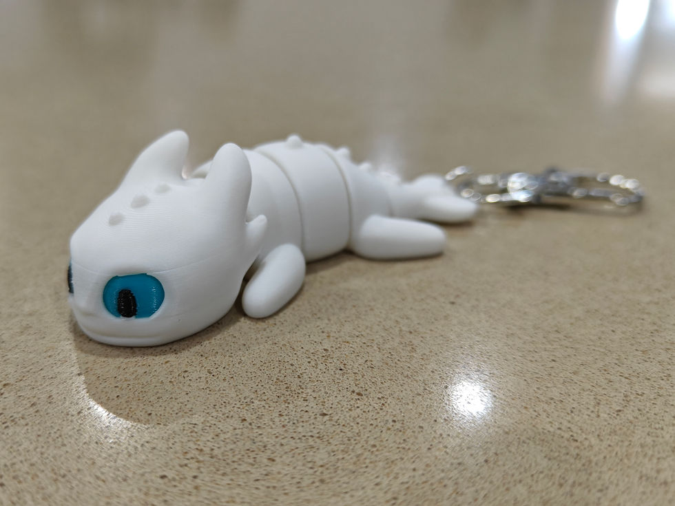 Thumbnail: Flexi Articulated Baby Toothless & Lightfury Dragon Keychains