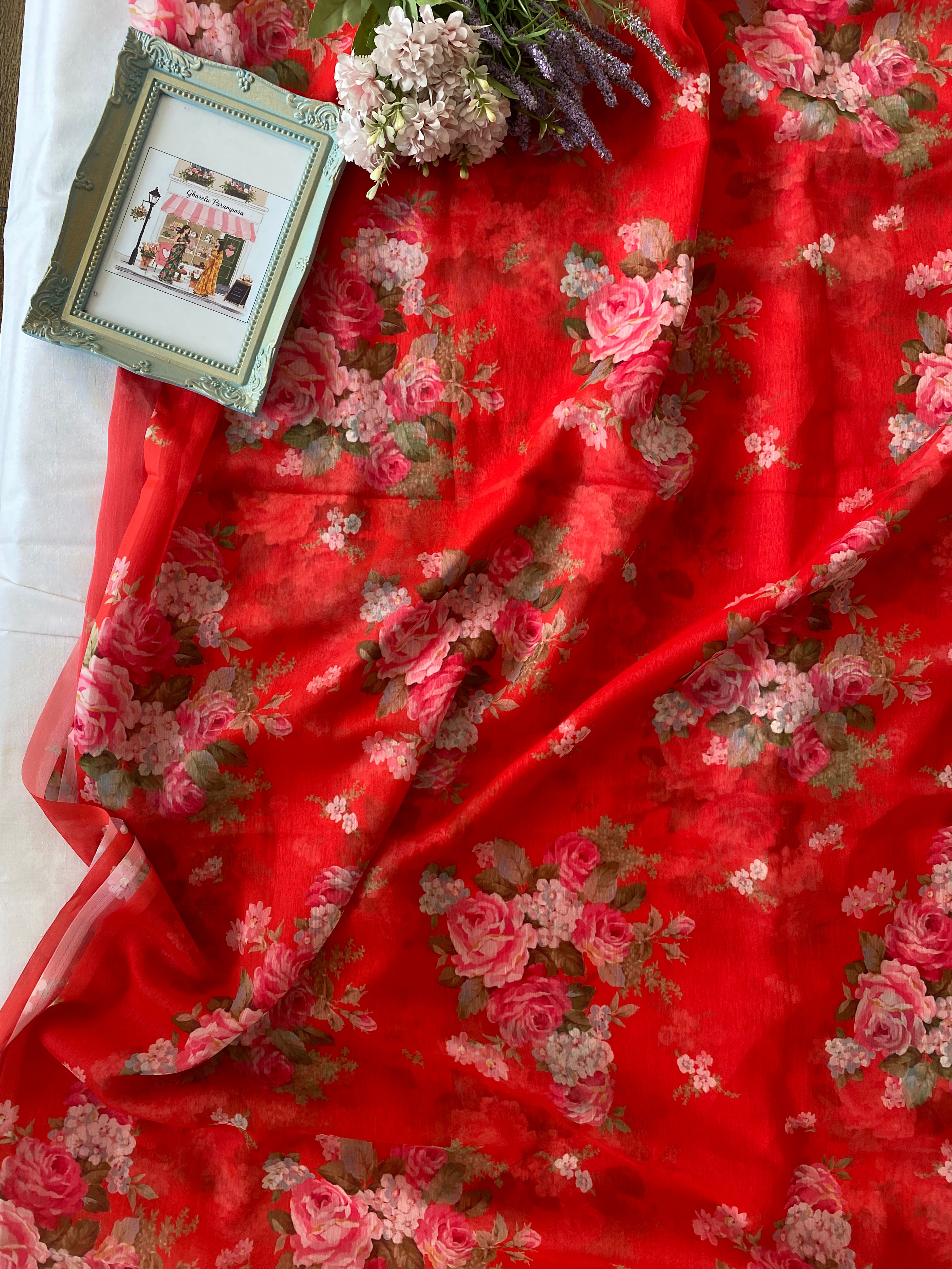 Red Rose Saree