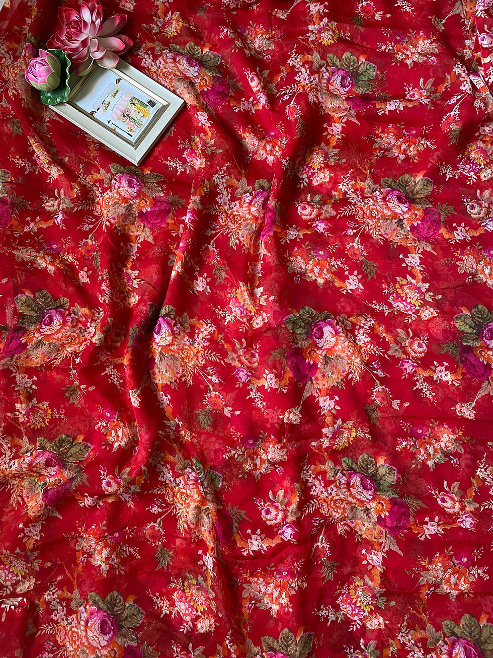 Thumbnail: Red Bloom Saree 