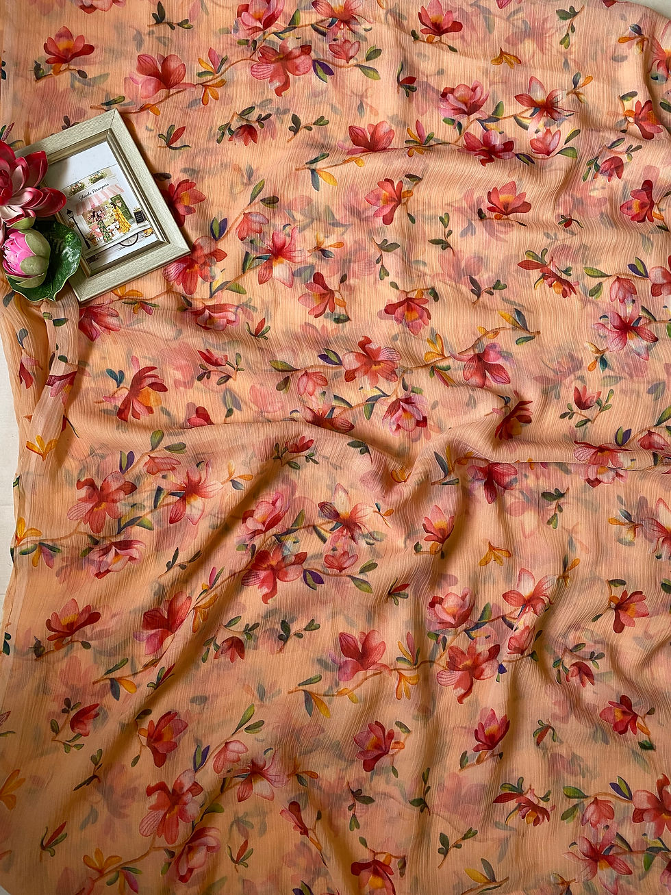 Thumbnail: Peach feather saree 