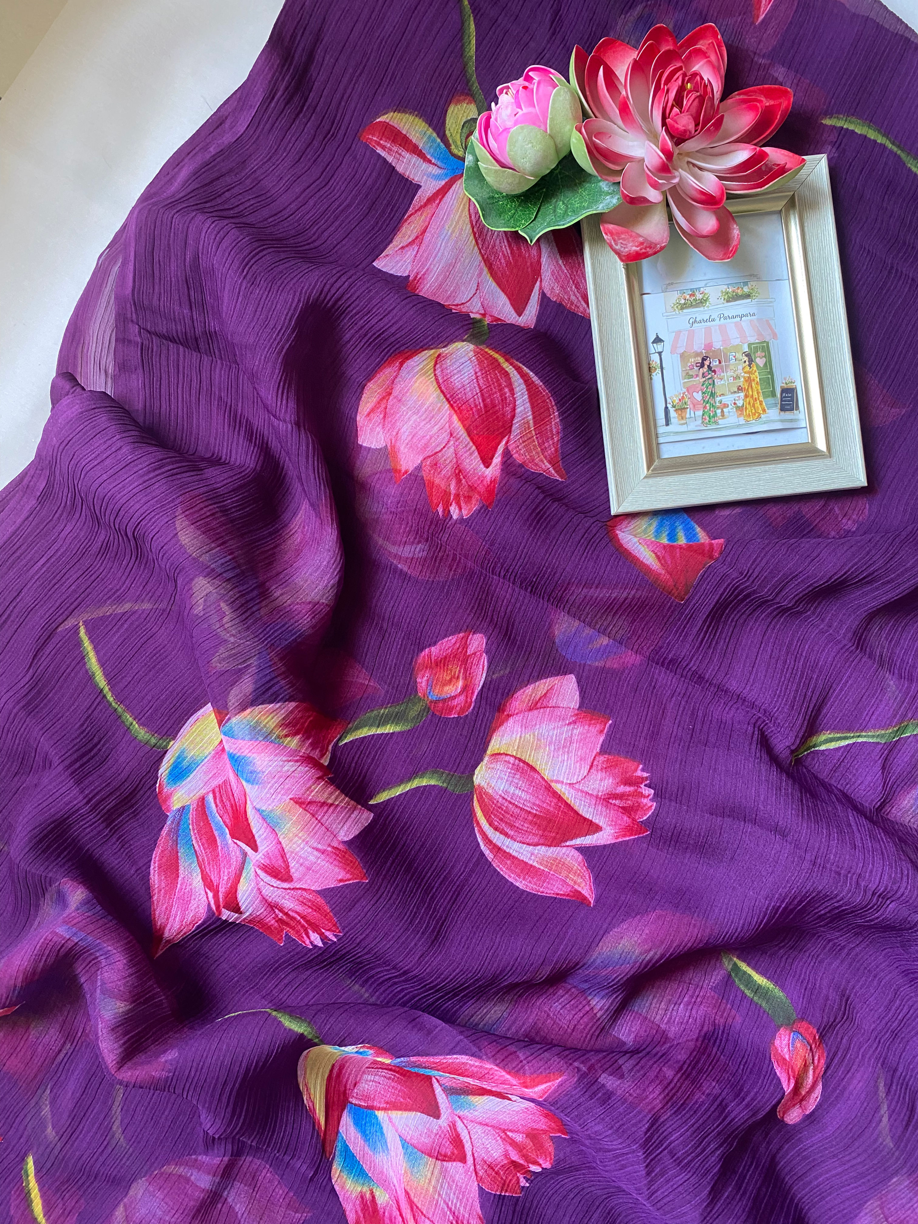 Lotus purple saree 