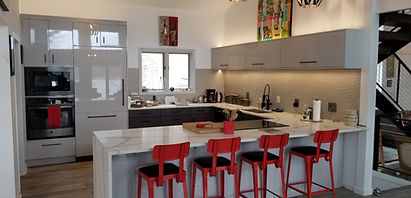 Contemporary Kitchen with Splash of Colo