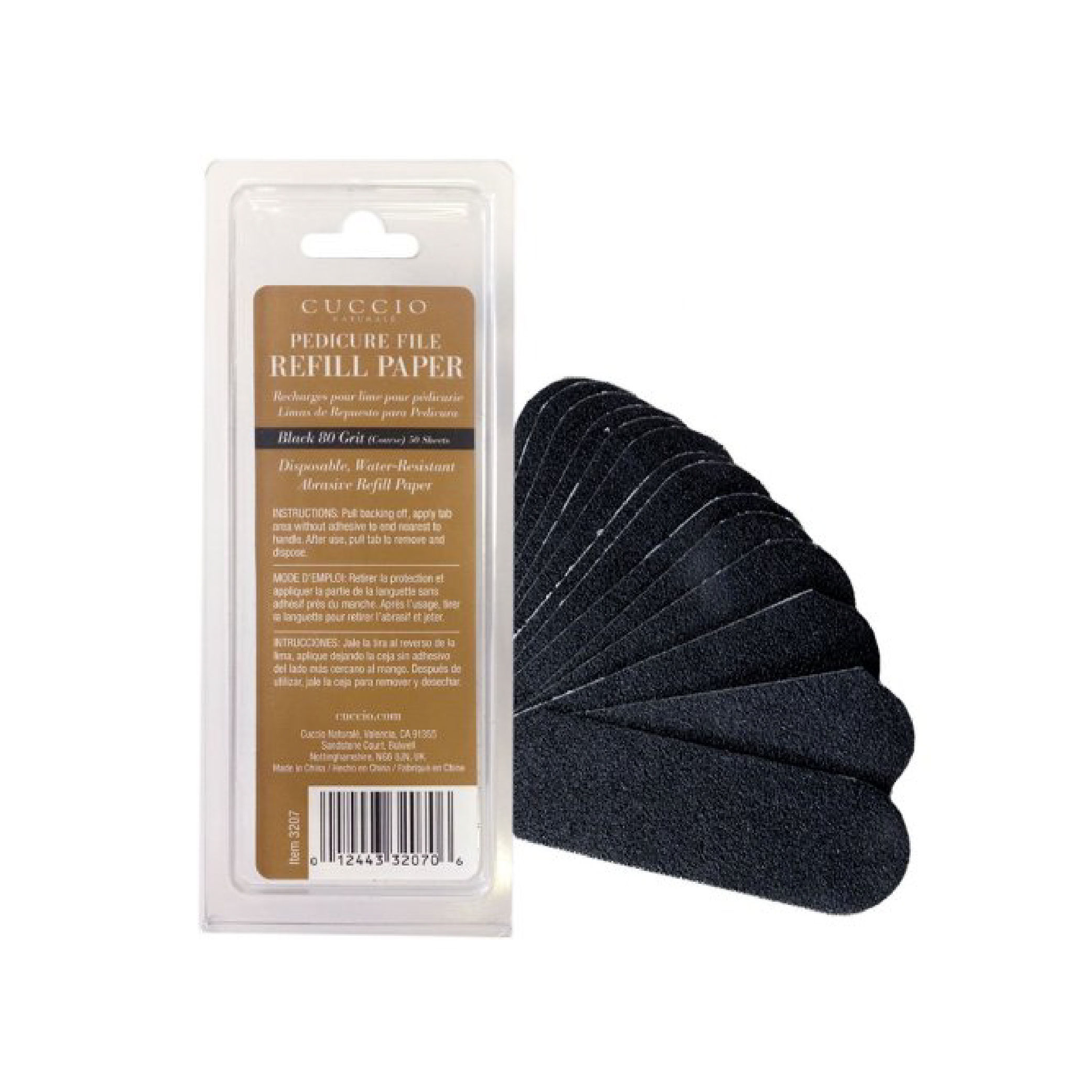 Cuccio - 黑色80度砂礫貼紙  (足部) (50張)