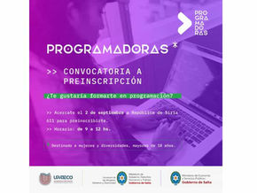 En septiembre abren las preinscripciones para "Programadoras"