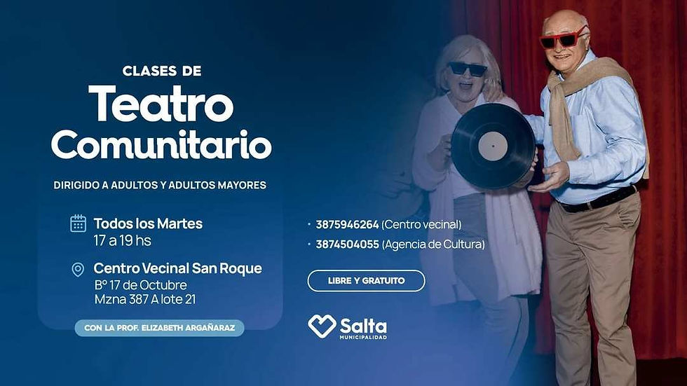 ¡Animate a actuar! El taller de teatro comunitario llega al Centro Vecinal San Roque