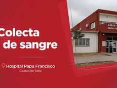 Hoy se colectará sangre del grupo O positivo en el hospital Papa Francisco