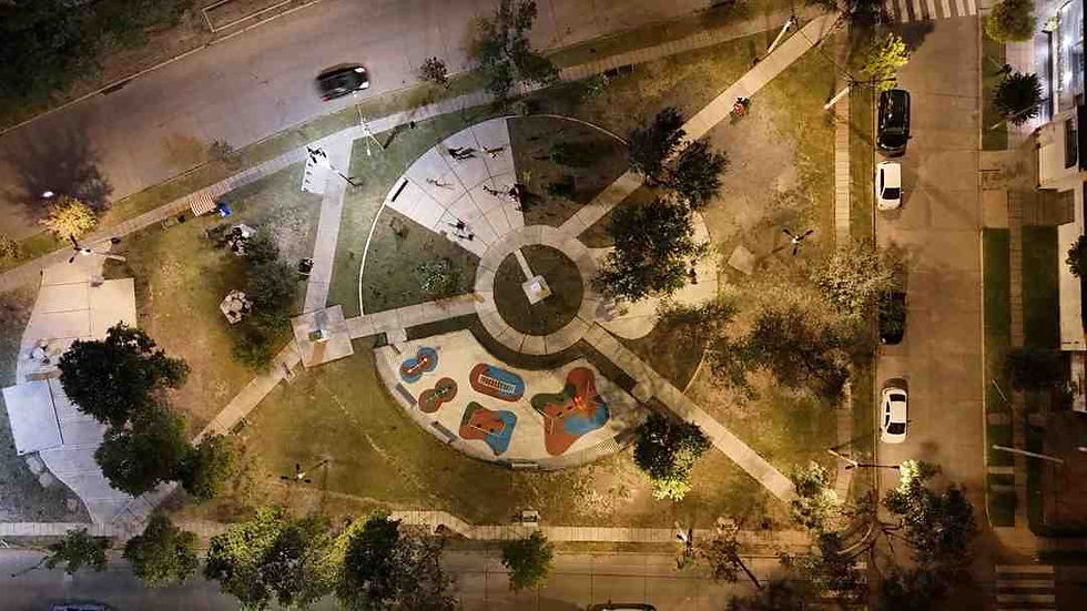 Plan Vial Zona Sur: vecinos de Bº El Periodista ya disfrutan de la renovada plaza Gareca