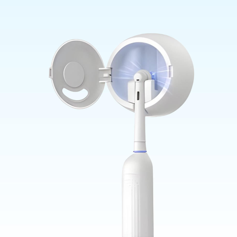 Bijela električna četkica za zube + 2 zamjenske glave + UV sterilizator
