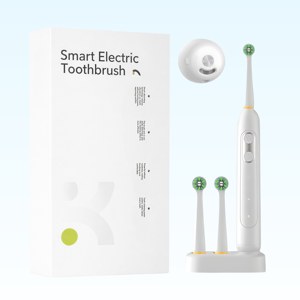 Bijela električna četkica za zube + 2 zamjenske glave + UV sterilizator
