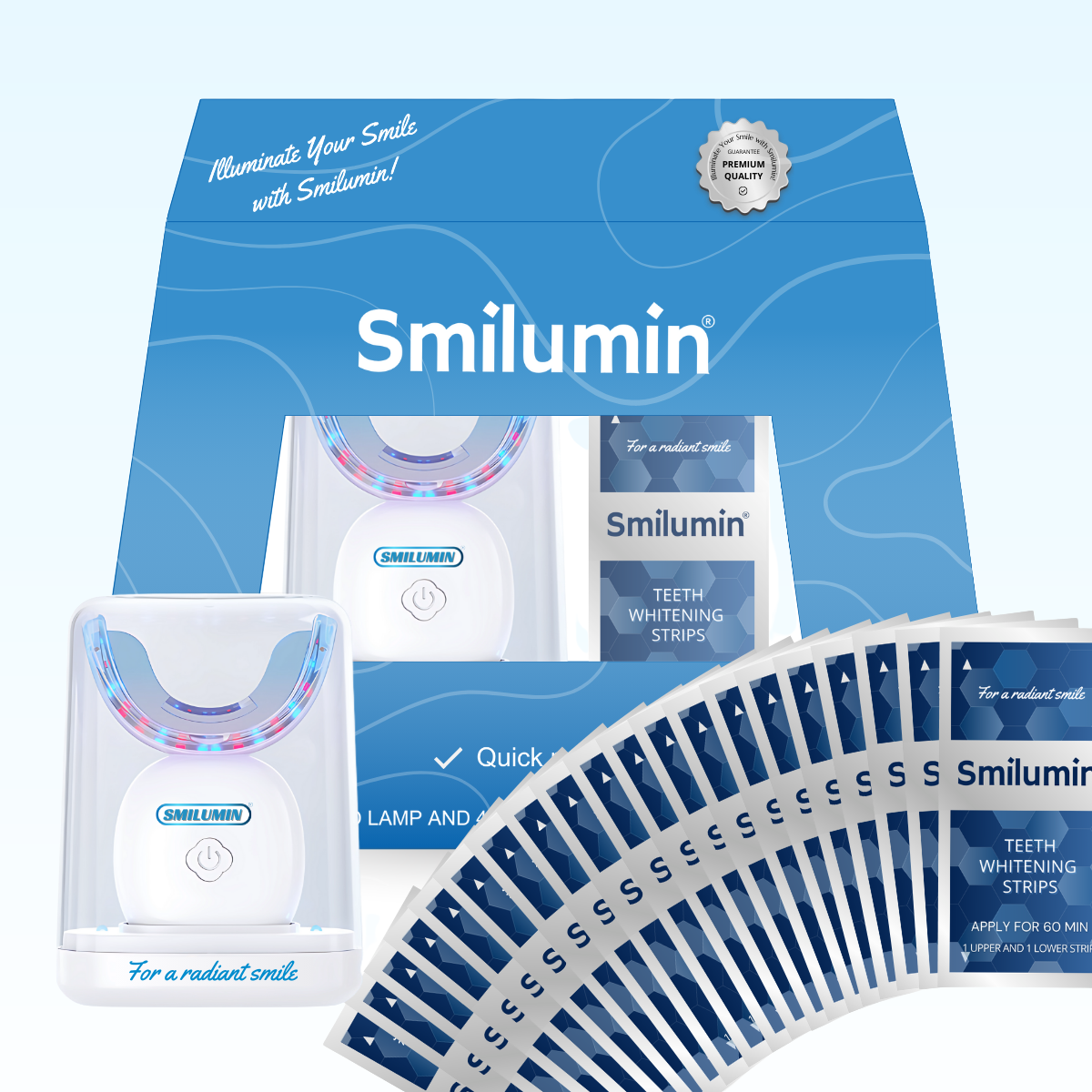 Smilumin set za izbjeljivanje zuba s trakicama i LED lampom