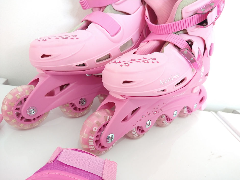Miniatura: Kit Patins Ajustável Aces Fênix AD01 rosa 34 ao 37  