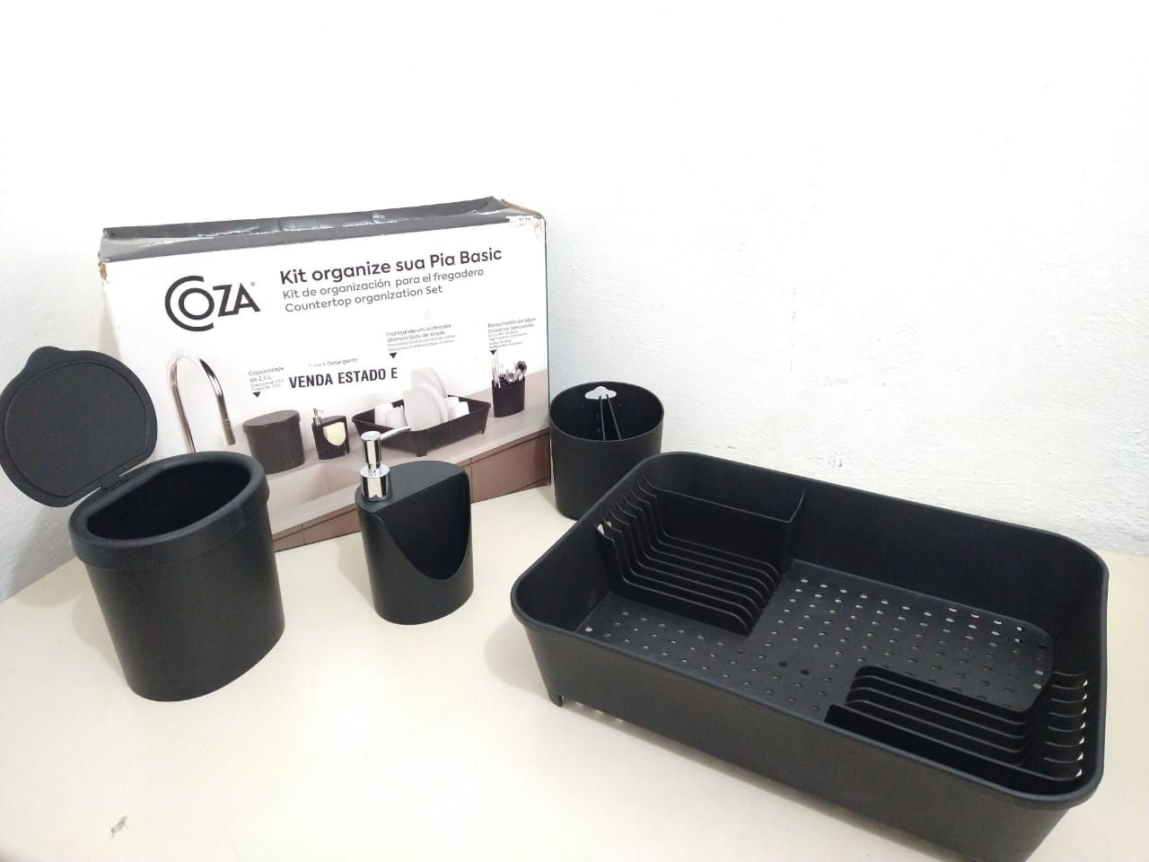 Kit pia Coza 4 peças preto