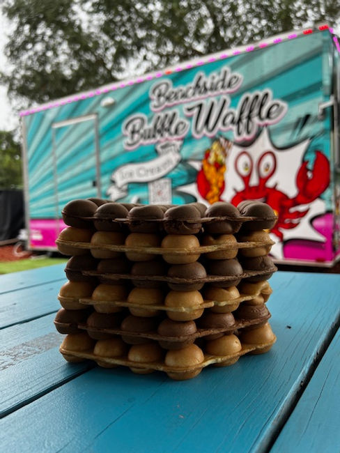 Chocolate and Vanilla bubble waffles