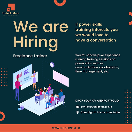 Poster for hiring freelance trainers