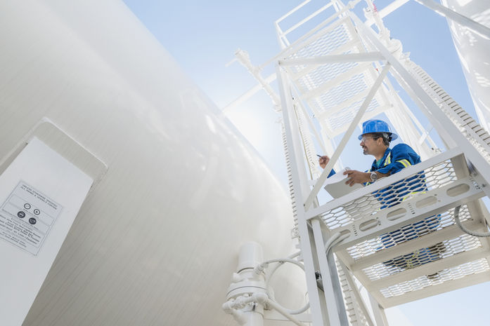 Engineer Inspecting Gas Line