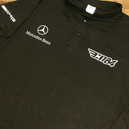 Pólo em 1/2 malha 100% algodão,gola padre,logos estampados em silk de altíssima qualidade.